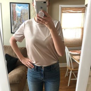 Faint Pink Velvet Short Sleeve